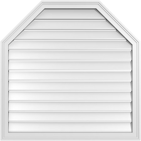 Ekena Millwork Octagonal Top Surface Mount PVC Gable Vent w/ 2"W x 1-1/2"P Brickmould Frame, 36"W x 36"H GVPOT36X3602SF